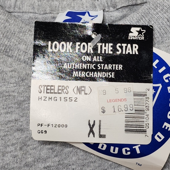 Vintage 90's STARTER Pittsburgh Steelers T-Shirt NFL Football Men's XL 1996 NWT - Picture 8 of 9